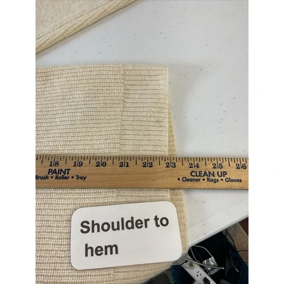 J. Crew Fair Isle Mockneck Pullover‎ Sweater Neutral Cream Tan Wool Blend MED. - Picture 8 of 9